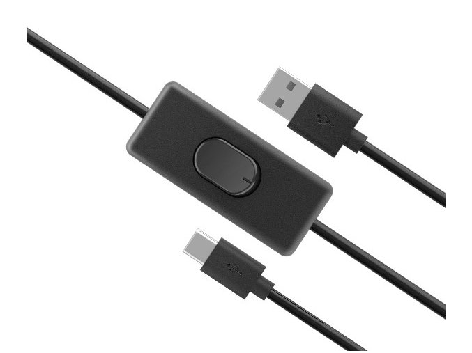 AKASA - USB 2.0 typ A na typ C kabel se switchem