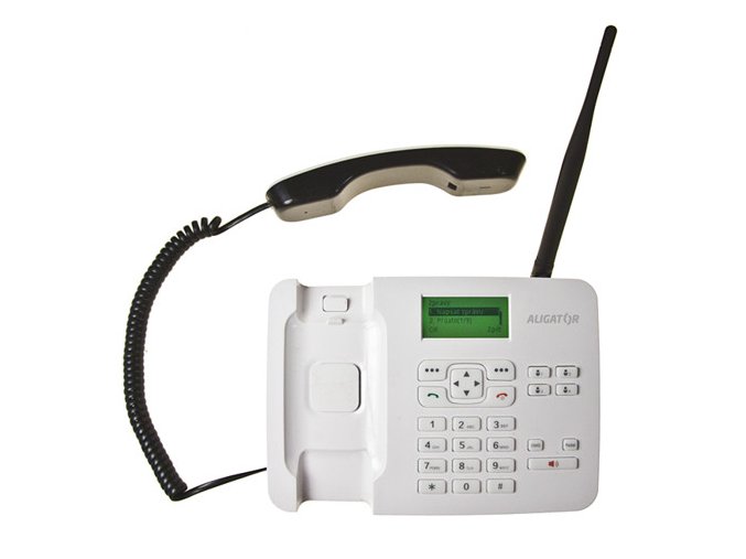 ALIGATOR T100 Stolní telefon na simkartu White