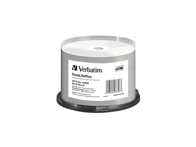 VERBATIM CD-R(50-Pack)/52x/700MB/ThermoPrint/NoID