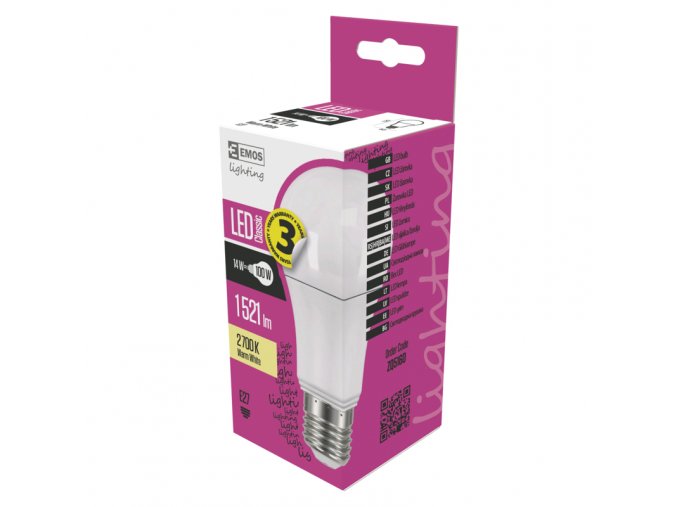 EMOS LED ŽÁROVKA CLASSIC A60 14W(100W) 1521lm E27 WW