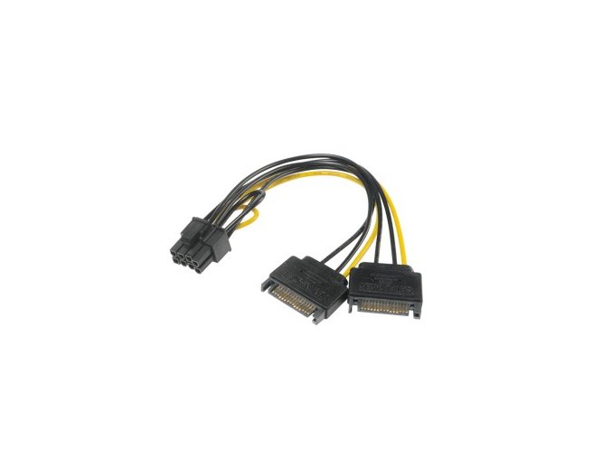 AKASA - SATA power na 6+2-pin PCIe adaptér