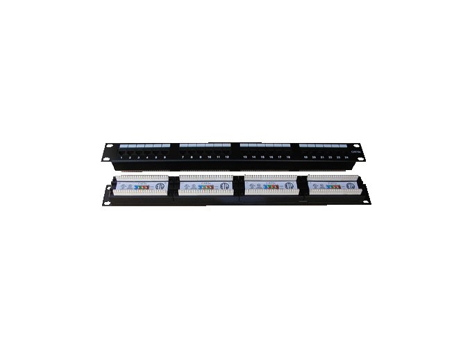 DATACOM Patch panel 24x RJ-45,Cat5e UTP,1U, 19" Dual