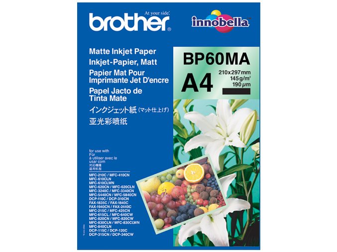 BP60MA, 25 listů, inkoustový papír Brother, matný, 145 g