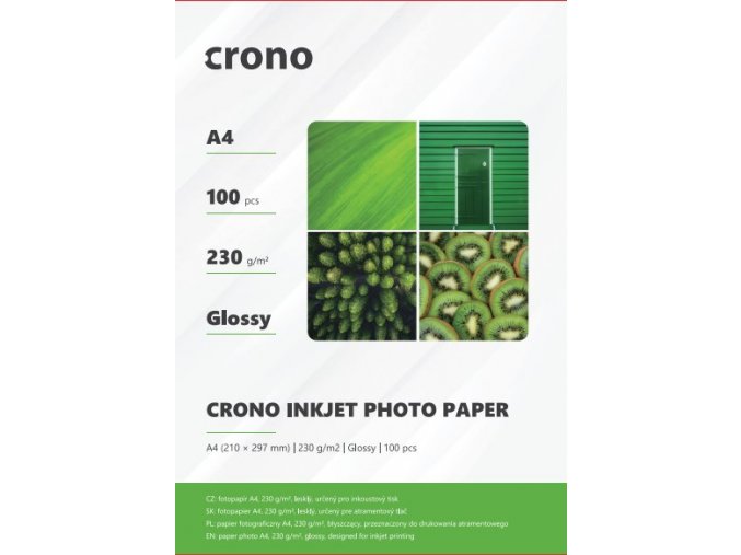 Crono PHPL4A, fotopapír lesklý, A4, 230g, 100ks