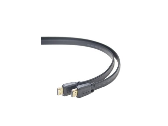 PremiumCord Kabel HDMI+Ethernet, zlac., plochý, 2m