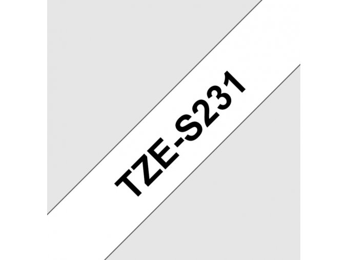 TZE-S231, bílá/černá, 12mm
