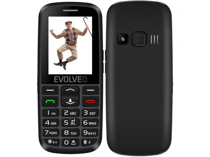 EVOLVEO EasyPhone EG, mobilní telefon pro seniory s nabíjecím stojánkem (černá barva)