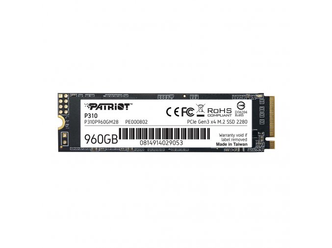 PATRIOT P310//SSD/M.2 NVMe/Černá/3R