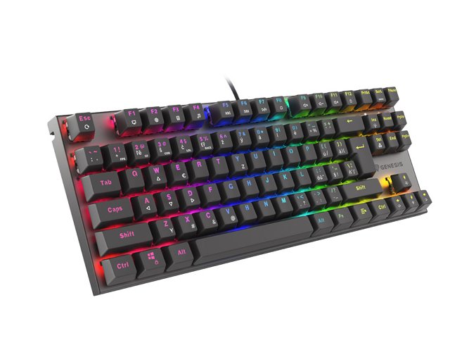 Genesis herní mechanická klávesnice THOR 303/TKL/RGB/Outemu Red/Drátová USB/CZ/SK layout/Černá