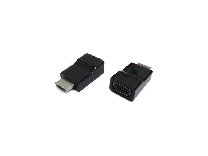 Kab. redukce HDMI na VGA, M/F, černá
