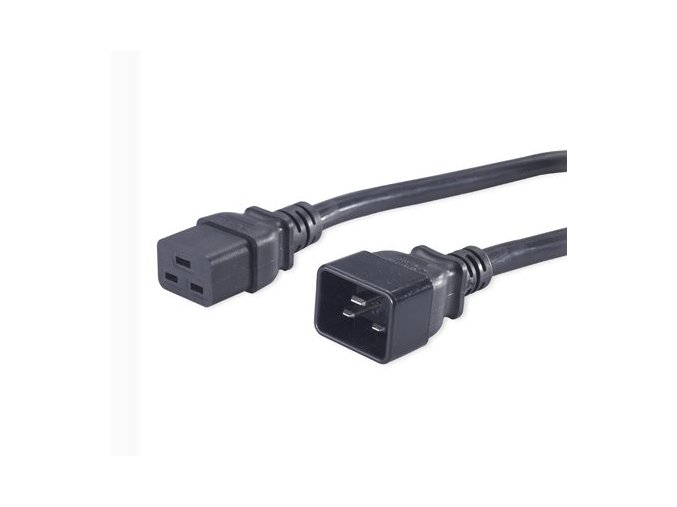 PremiumCord Kabel síťový prodlužovací  230V 16A 1,5m, konektory IEC 320 C19 - IEC 320 C20
