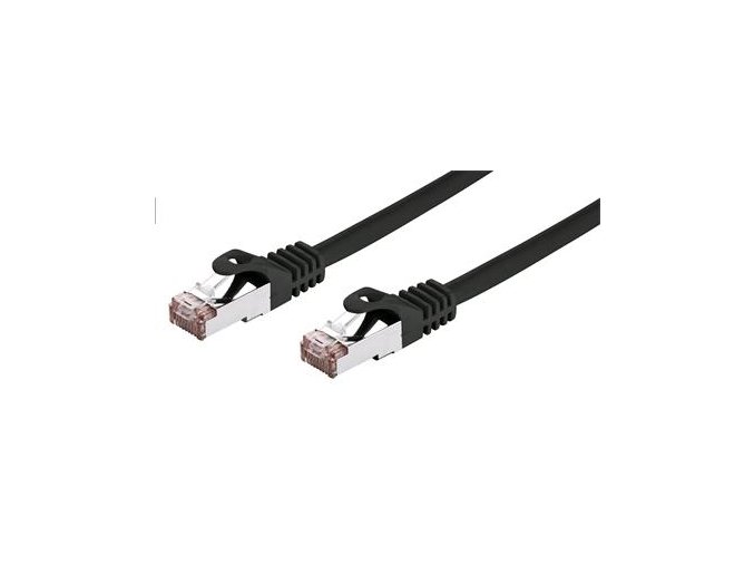 Kabel C-TECH patchcord Cat6, FTP, černý, 2m