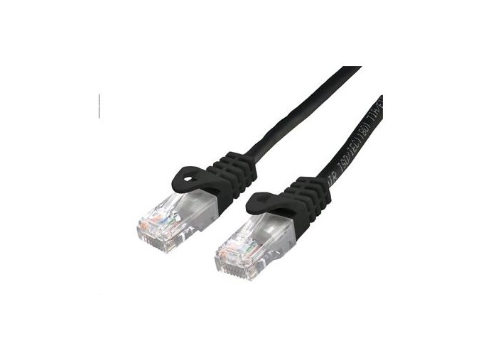 Kabel C-TECH patchcord Cat6, UTP, černý, 2m