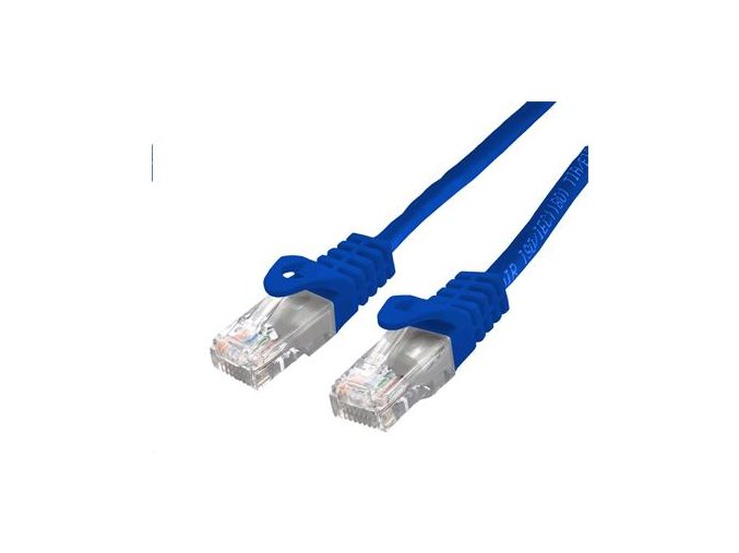 Kabel C-TECH patchcord Cat6, UTP, modrý, 3m