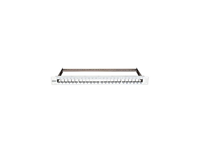 19" patchpanel pro max. 24 keystone,neosazený,1U,RAL 7035