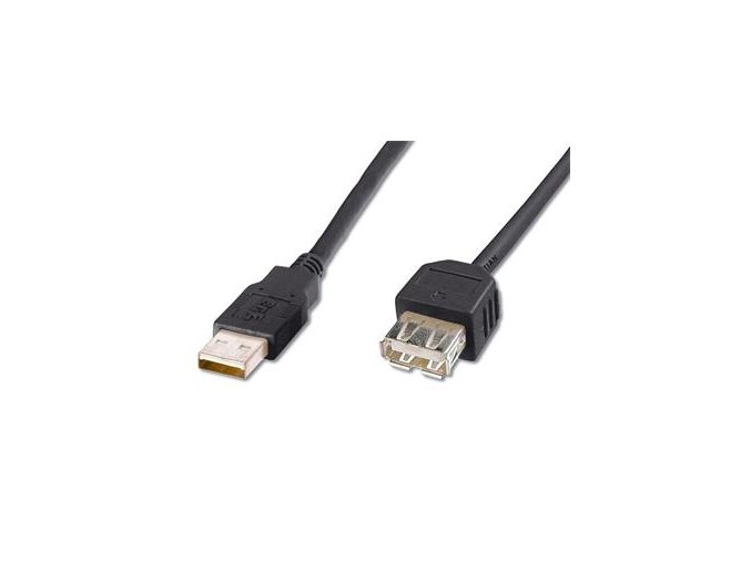 PremiumCord USB 2.0 kabel prodlužovací, A-A, 2m, černý