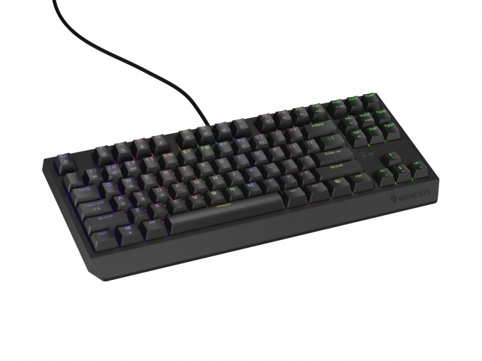 Genesis herní klávesnice THOR 230/TKL/RGB/Outemu Brown/Drátová USB/US layout/Černá