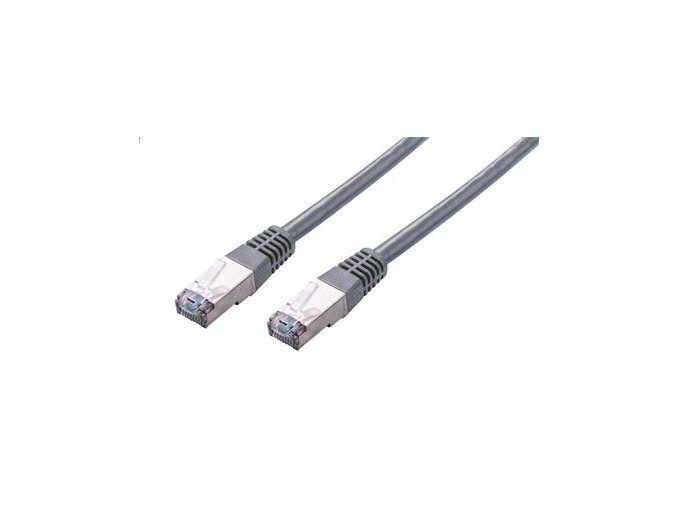 Kabel C-TECH patchcord Cat5e, FTP, šedý, 0,5m