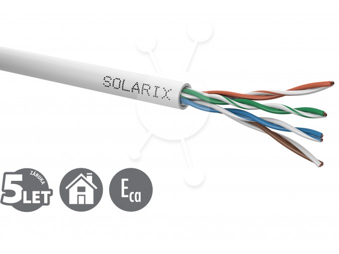 Instalační kabel Solarix CAT5E UTP PVC Eca 100m/box SXKD-5E-UTP-PVC