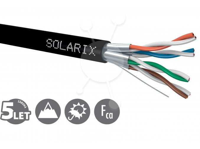 Instalační kabel Solarix CAT6A STP PE Fca 500m/cívka venkovní SXKD-6A-STP-PE