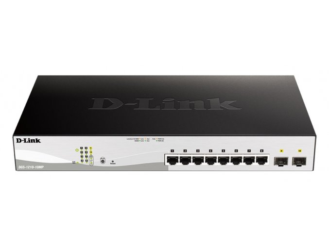 D-Link DGS-1210-10MP/E 10-Port Gigabit PoE+ Smart Switch inc. 2x SFP Ports, POE budget 130W