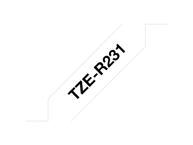 TZE-R231, černý tisk na bílé, šířka 12 mm