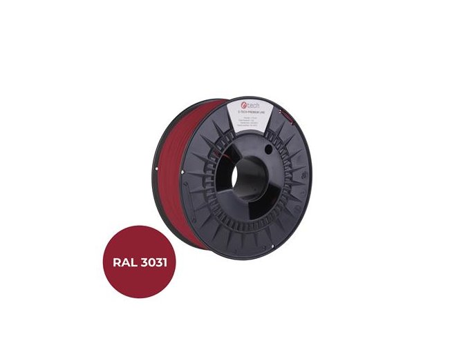 Tisková struna (filament) C-TECH PREMIUM LINE, ABS, orientální červená, RAL3031, 1,75mm, 1kg