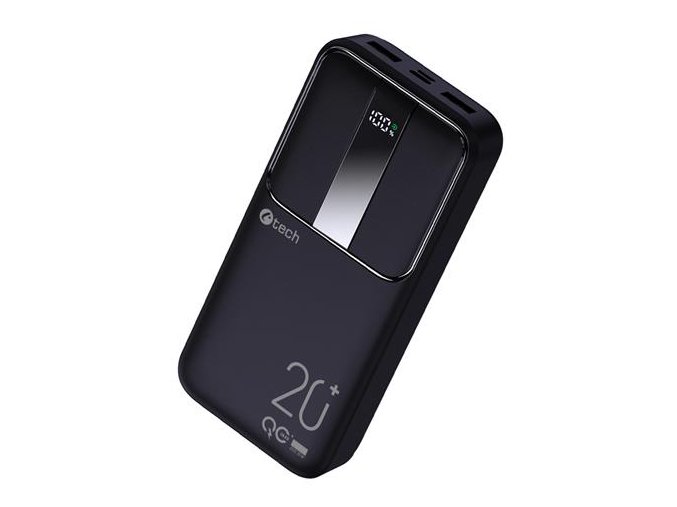 Powerbanka C-tech 20000mAh, Li-Pol, 22,5W, USB-C/USB-A/micro USB