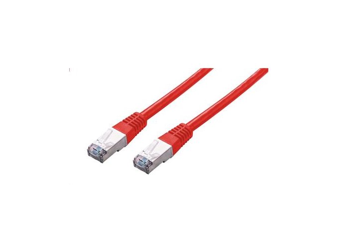 Kabel C-TECH patchcord Cat5e, FTP, červený, 2m