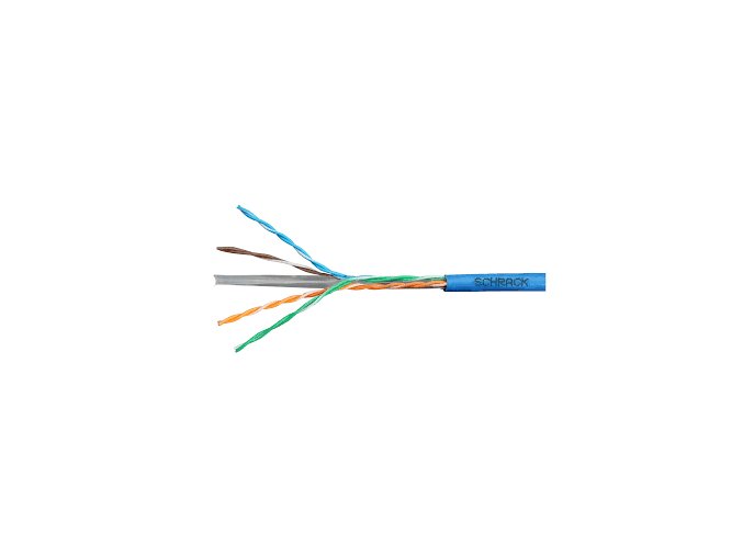 Kabel U/UTP Cat.6 4x2xAWG24 300 MHz, LS0H modrý, Eca, drát
