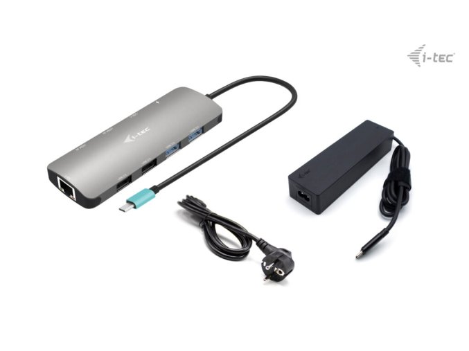 i-tec USB-C Metal Nano 2x HDMI Docking Station, PD 100W + Charger 100W (bundle)