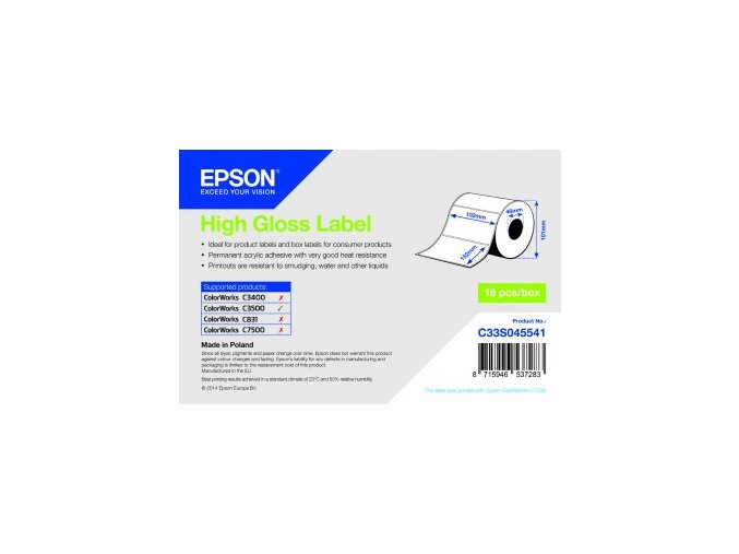 High Gloss Label - Die-cut Roll, 102x152,210ks