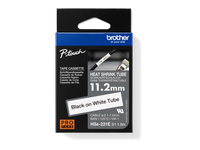 HSE-231E - černý tisk na bílé, šířka 11,2 mm
