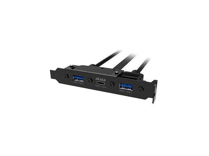 AKASA - USB 3.1 gen 2 typ C a 2xTyp A 3.0 záslepka
