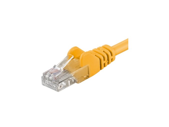 PremiumCord Patch kabel UTP RJ45-RJ45 level 5e 0.25m žlutá