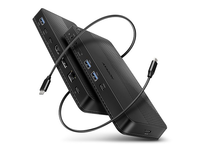 AXAGON HMC-U4, USB4 40Gbps dock, 3x USB-A, 2x USB-C, HDMI & DP 8K/30Hz, RJ-45, SD/mSD, audio, PD100W