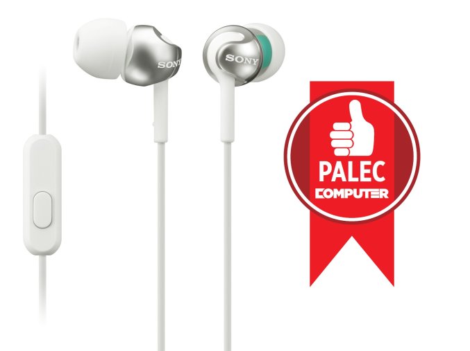 SONY sluchátka MDR-EX110AP, handsfree, bílé