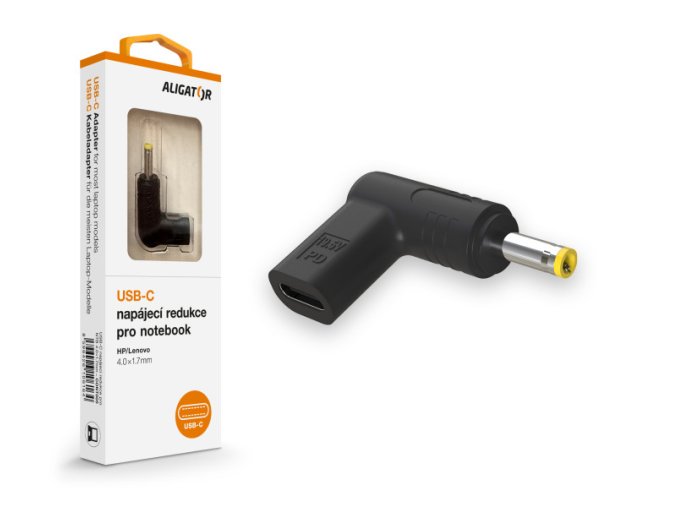 Aligator USB-C napájecí redukce 4,0 x 1,7 mm pro notebooky HP/Lenovo