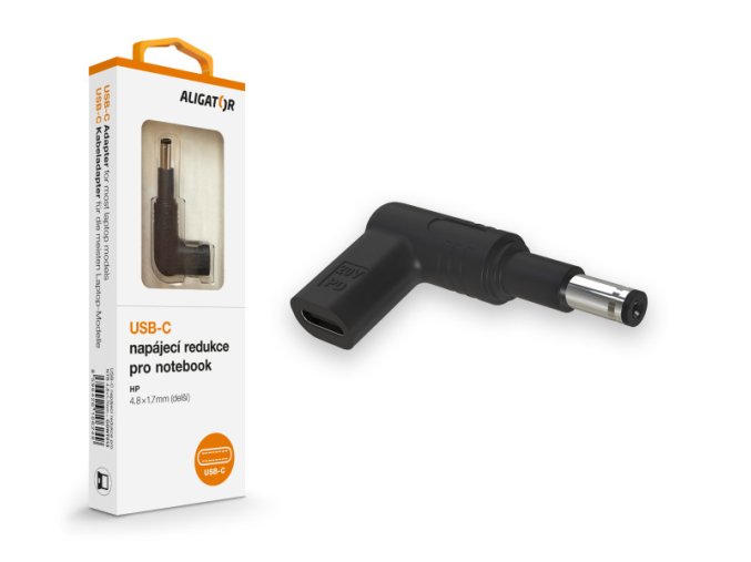 Aligator USB-C napájecí redukce 4,8 x 1,7 mm (prodloužená) pro notebooky Asus/Compaq/HP