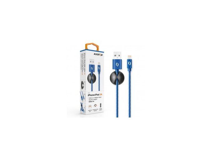 ALIGATOR PREMIUM Datový kabel 2A, Lightning modrý