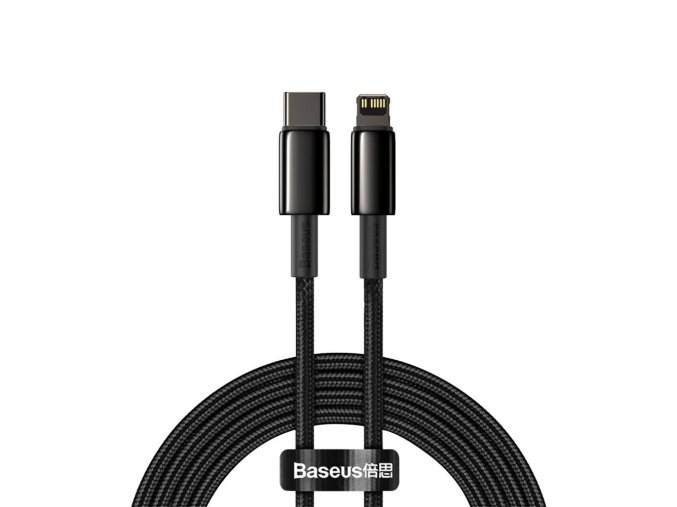 Baseus Datový kabel Tungsten Gold PD 20W 2m USB-C/Lightning černý