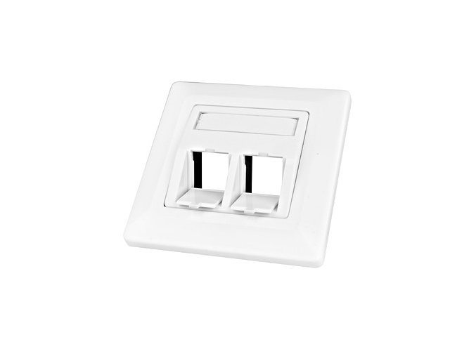 Datová zásuvka pod omítku pro 2 moduly (45°),prázdná,RAL9010