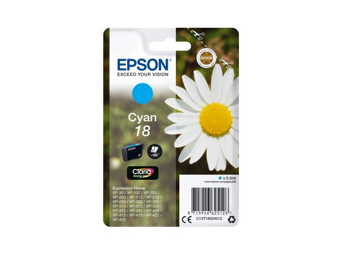 Epson Singlepack Cyan 18 Claria Home Ink