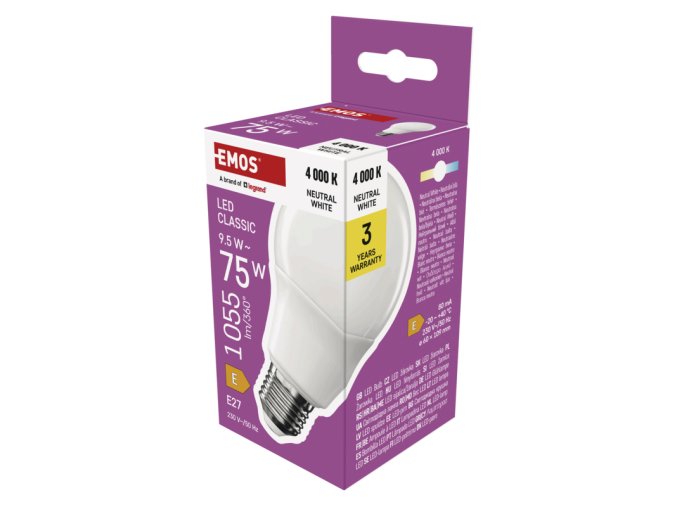EMOS LED CLS A60 9,5W(75W) 1055lm E27 NW