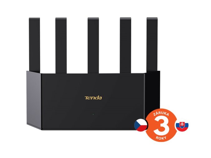 Tenda TX12L Pro AX3000 WiFi 6 Mesh Router, 1x GWAN, 3x GLAN, IPv6, 5x 6dBi, WPA 3, CZ app