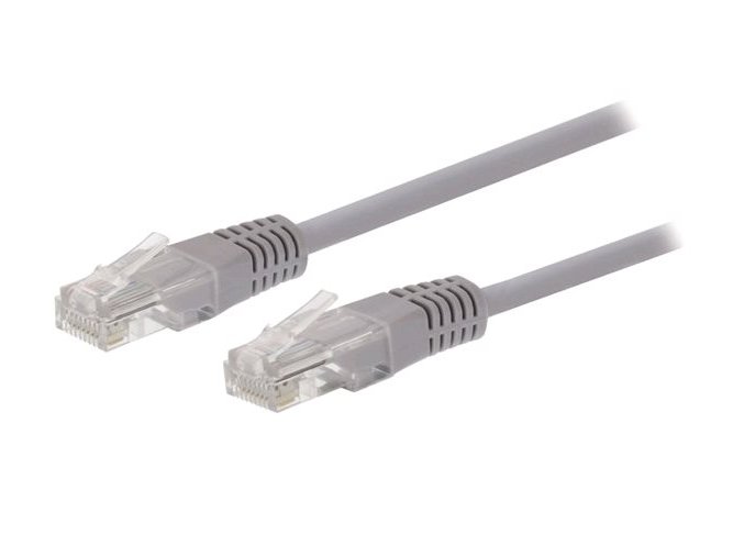 Kabel C-TECH patchcord Cat5e, UTP, šedý, 2m