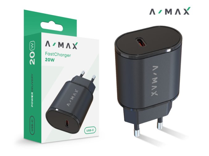 Aligator síťová nabíječka A-MAX PD 20W USB-C černá