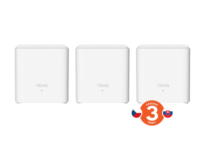 Tenda Nova EX3 (3-pack) WiFi6 AX1500 Mesh Gigabit system, 6xGLAN/GWAN, WPA3, VPN, SMART CZ aplikace