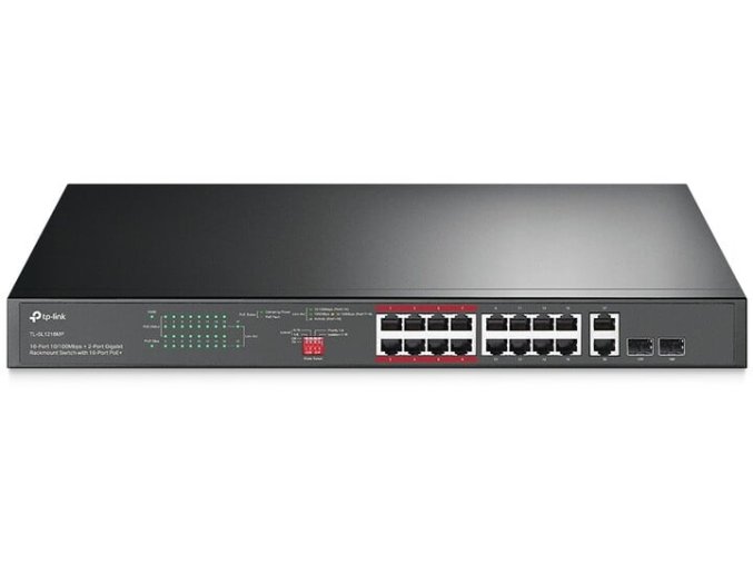 TP-Link TL-SL1218MP ver.2 16xFE 2xGb 2xSFP Unmanaged CCTV Switch 150W POE+