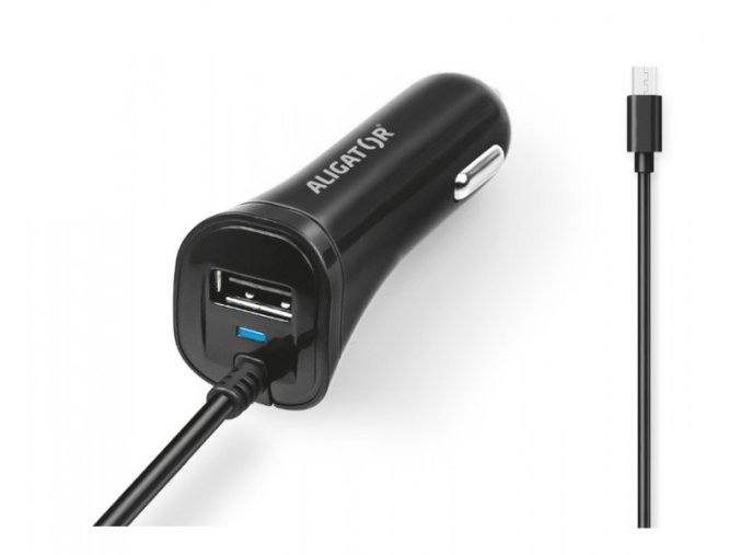Aligator nab. do auta 2xUSB výstupem 2,4A, černá